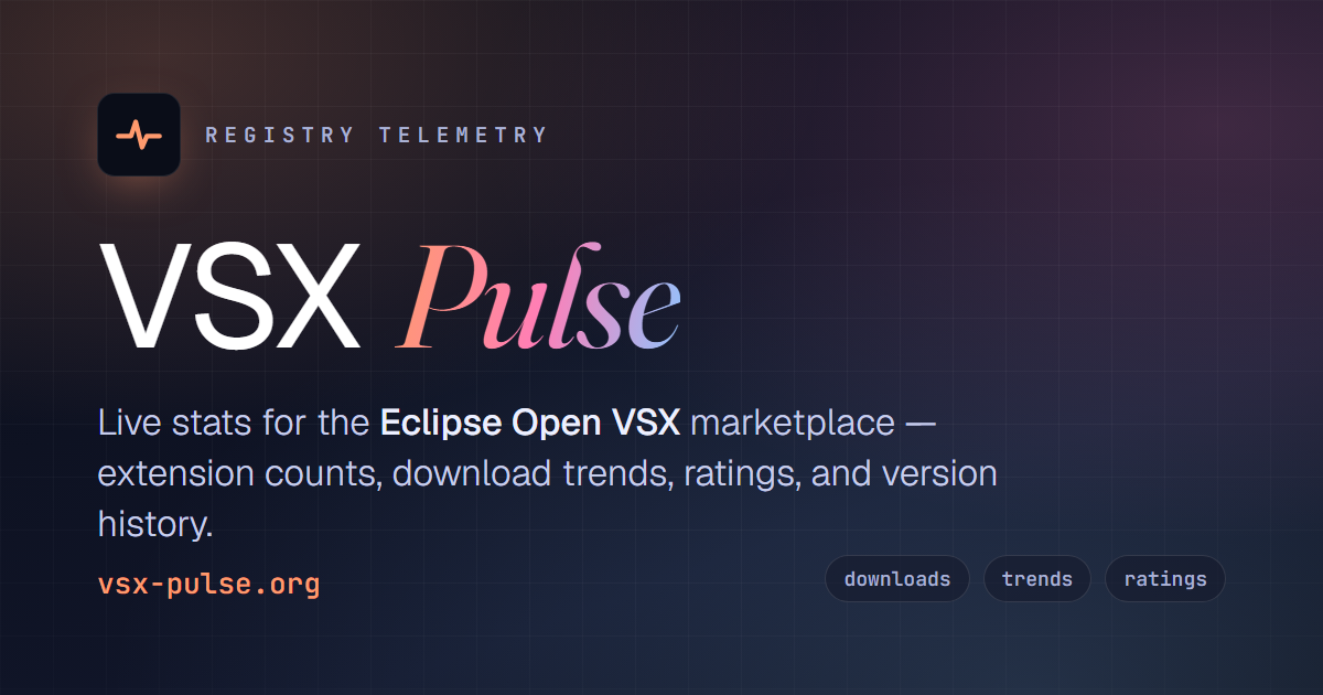 Open Python Idle Open VSX Statistics - Live Stats, Downloads & Trends · VSX Pulse